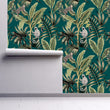Load image into Gallery viewer, Mid-century modern chinoiserie botanical peel and stick wallpaper