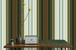 Load image into Gallery viewer, Mid-Century Modern striped brown and green peel and stick wallpaper