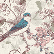 Load image into Gallery viewer, Chinoiseries Victorian bird floral peel and stick wallpaper sample