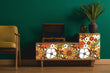 Load image into Gallery viewer, Mid-century modern vintage floral orange peel and stick wallpaper