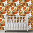 Load image into Gallery viewer, Mid-century modern vintage floral orange peel and stick wallpaper