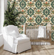 Load image into Gallery viewer, Damask Victorian Chinoiseries fabric peel and stick wallpaper