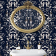 Load image into Gallery viewer, Victorian fairytale woodland dark floral peel and stick wallpaper