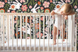 Load image into Gallery viewer, Rabbit woodland botanical girl's room fabric blend peel and stick wallpaper