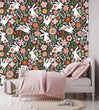 Load image into Gallery viewer, Rabbit woodland botanical girl's room fabric blend peel and stick wallpaper