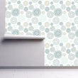 Load image into Gallery viewer, Blue geometric fabric blend peel and stick wallpaper