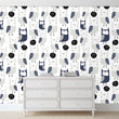 Load image into Gallery viewer, Kid's blue woodlands owl peel and stick wallpaper
