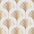 Load image into Gallery viewer, Gold Art Deco fabric peel and stick wallpaper