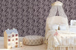 Load image into Gallery viewer, Purple floral girl room damask peel and stick wallpaper