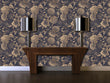 Load image into Gallery viewer, Victorian antique dark floral blue and gold peel and stick wallpaper