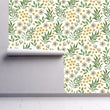Load image into Gallery viewer, Farmhouse country botanical floral purple, orange and green peel and stick wallpaper