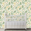 Load image into Gallery viewer, Farmhouse country botanical floral purple, orange and green peel and stick wallpaper