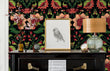 Load image into Gallery viewer, Chinoiserie Victorian dark floral botanical peel and stick wallpaper