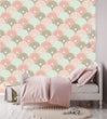 Load image into Gallery viewer, Girl room geometric pink and purple floral peel and stick wallpaper