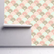 Load image into Gallery viewer, Girl room geometric pink and purple floral peel and stick wallpaper