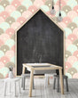Load image into Gallery viewer, Girl room geometric pink and purple floral peel and stick wallpaper