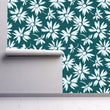 Load image into Gallery viewer, Blue dark floral peel and stick wallpaper