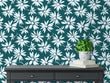 Load image into Gallery viewer, Blue dark floral peel and stick wallpaper