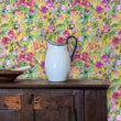 Load image into Gallery viewer, Antique chintz floral fabric blend peel and stick wallpaper