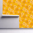 Load image into Gallery viewer, Orange vintage retro Mid-century modern floral peel and stick wallpaper