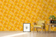 Load image into Gallery viewer, Orange vintage retro Mid-century modern floral peel and stick wallpaper