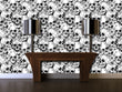 Load image into Gallery viewer, Gothic skull with flowers black and white peel and stick wallpaper