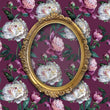 Load image into Gallery viewer, Purple Victorian antique botanical dark floral peel and stick wallpaper