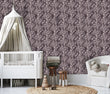 Load image into Gallery viewer, Purple floral girl room damask peel and stick wallpaper