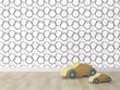 Load image into Gallery viewer, Grey geometric polka-dot peel and stick wallpaper