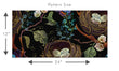 Load image into Gallery viewer, Black and blue botanical butterfly and birds Chinoiserie peel and stick wallpaper