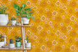 Load image into Gallery viewer, Orange vintage retro Mid-century modern floral peel and stick wallpaper