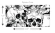 Load image into Gallery viewer, Gothic skull with flowers black and white peel and stick wallpaper