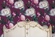 Load image into Gallery viewer, Purple Victorian antique botanical dark floral peel and stick wallpaper