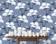 Load image into Gallery viewer, Antique Victorian blue floral peel and stick wallpaper
