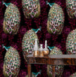 Load image into Gallery viewer, Antique Chinoiserie peacock purple peel and stick wallpaper