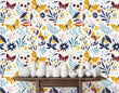 Load image into Gallery viewer, Botanical garden butterfly peel and stick wallpaper