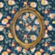Load image into Gallery viewer, Blue Victorian antique dark floral peel and stick wallpaper
