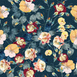 Load image into Gallery viewer, Blue Victorian antique dark floral peel and stick wallpaper