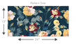 Load image into Gallery viewer, Blue Victorian antique dark floral peel and stick wallpaper