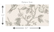 Load image into Gallery viewer, Antique floral botanical bird grey peel and stick wallpaper
