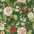 Load image into Gallery viewer, Antique Victorian botanical floral green peel and stick wallpaper