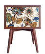 Load image into Gallery viewer, Chinoiserie botanical blue and brown floral fabric peel and stick wallpaper