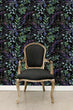 Load image into Gallery viewer, Watercolor black botanical peel and stick wallpaper