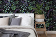 Load image into Gallery viewer, Watercolor black botanical peel and stick wallpaper