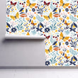Load image into Gallery viewer, Botanical garden butterfly peel and stick wallpaper