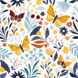 Load image into Gallery viewer, Botanical garden butterfly peel and stick wallpaper