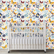 Load image into Gallery viewer, Botanical garden butterfly peel and stick wallpaper