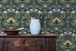 Load image into Gallery viewer, Victorian antique dark floral peel and stick wallpaper