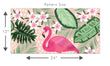 Load image into Gallery viewer, Tropical palm leaves and flamingo fabric peel and stick wallpaper