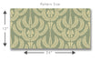 Load image into Gallery viewer, Victorian antique green damask fabric peel and stick wallpaper